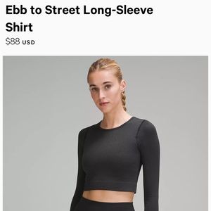Ebb to Street Long Sleeve Lululemon NWT